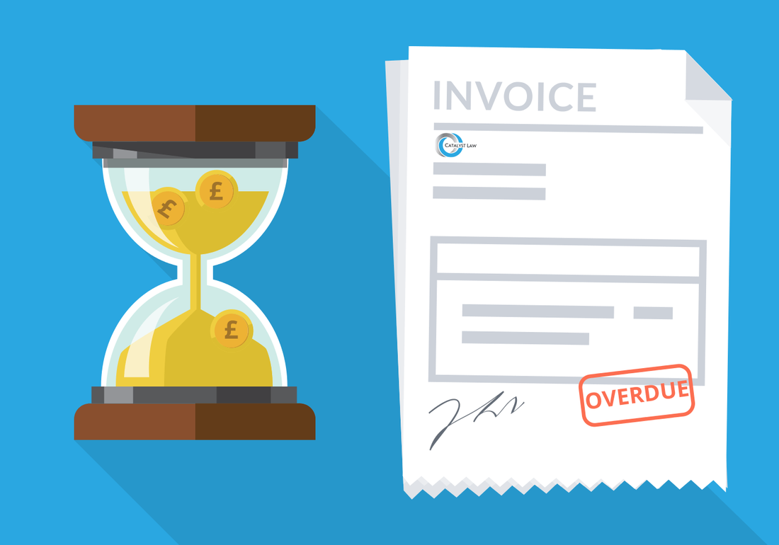 Hourglass next to unpaid invoice to show time running out to make a claim for overdue invoices
